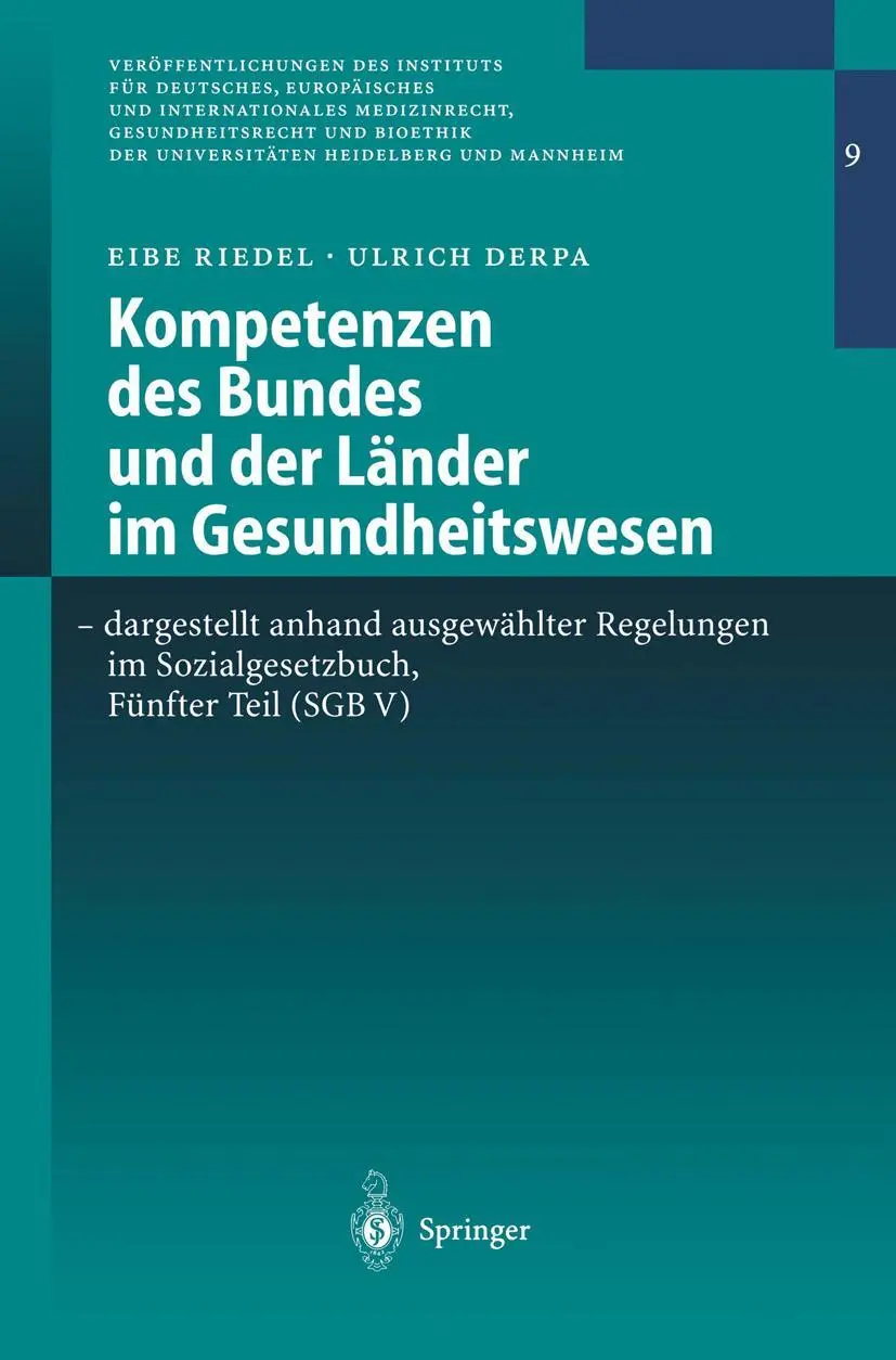 Cover: 9783540435853 | Kompetenzen des Bundes und der Länder im Gesundheitswesen -...