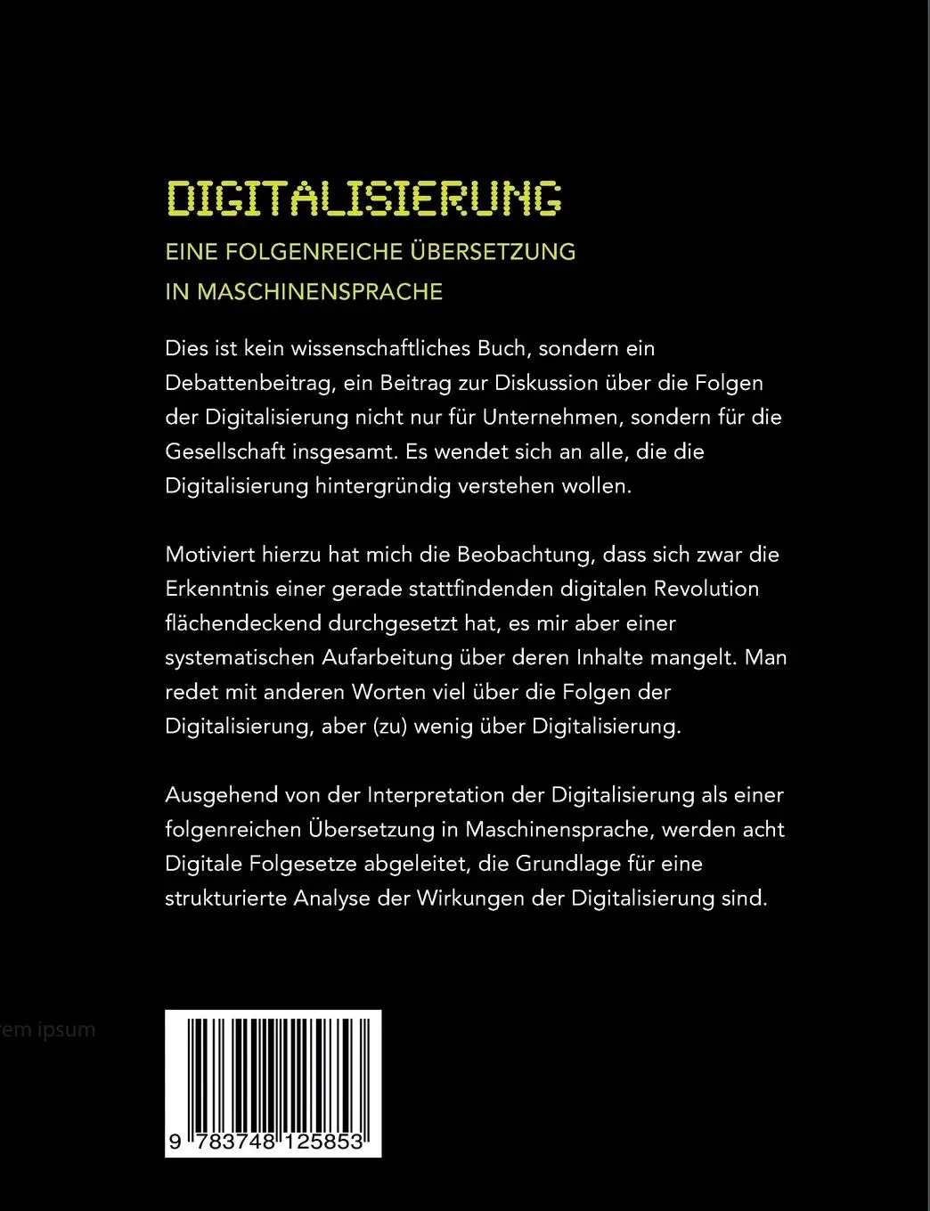 Rückseite: 9783748125853 | Digitalisierung | Eine folgenreiche Übersetzung in Maschinensprache