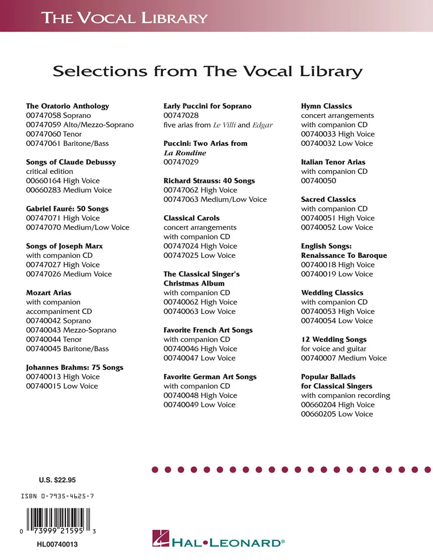 Cover: 73999215953 | Johannes Brahms: 75 Songs | Johannes Brahms | Vocal Collection | Buch