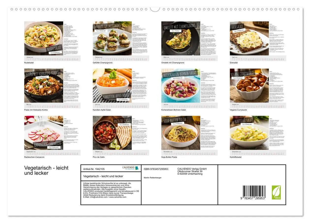 Bild: 9783457295953 | Vegetarisch - leicht und lecker (hochwertiger Premium Wandkalender...