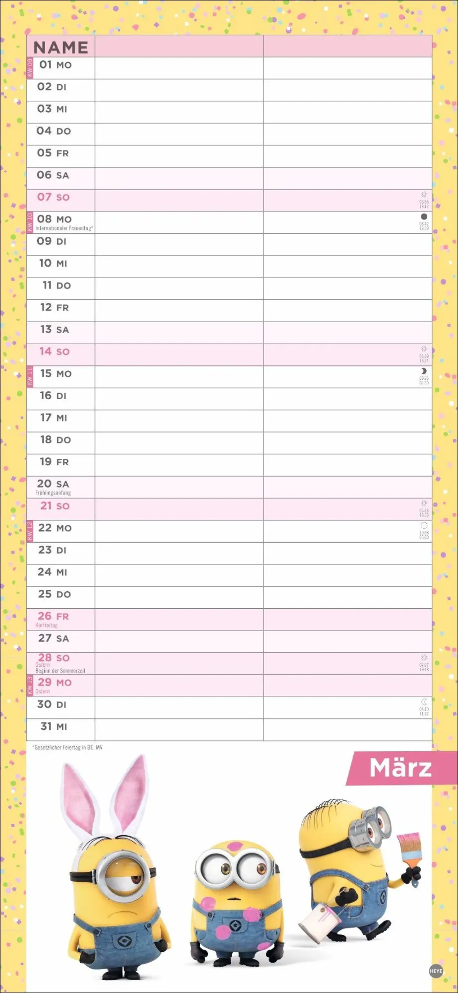 Bild: 9783756415953 | Minions Planer für zwei 2027 | Kalender | Familienplaner Athesia