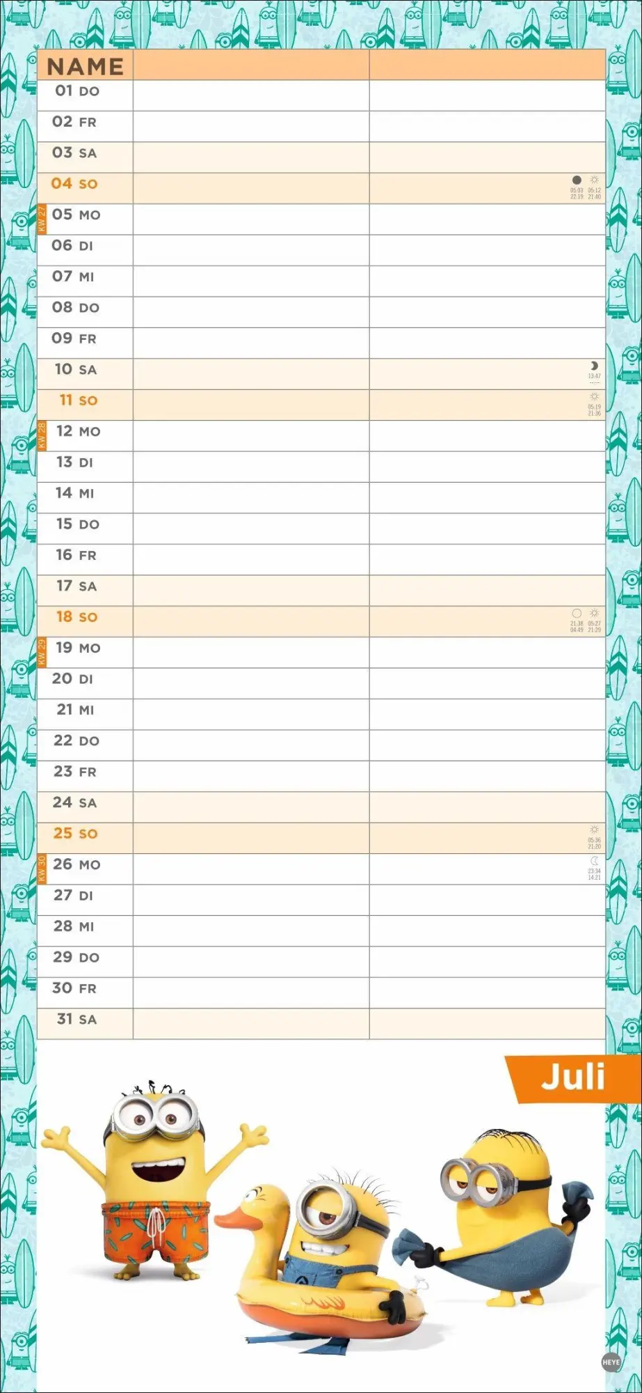 Bild: 9783756415953 | Minions Planer für zwei 2027 | Kalender | Familienplaner Athesia