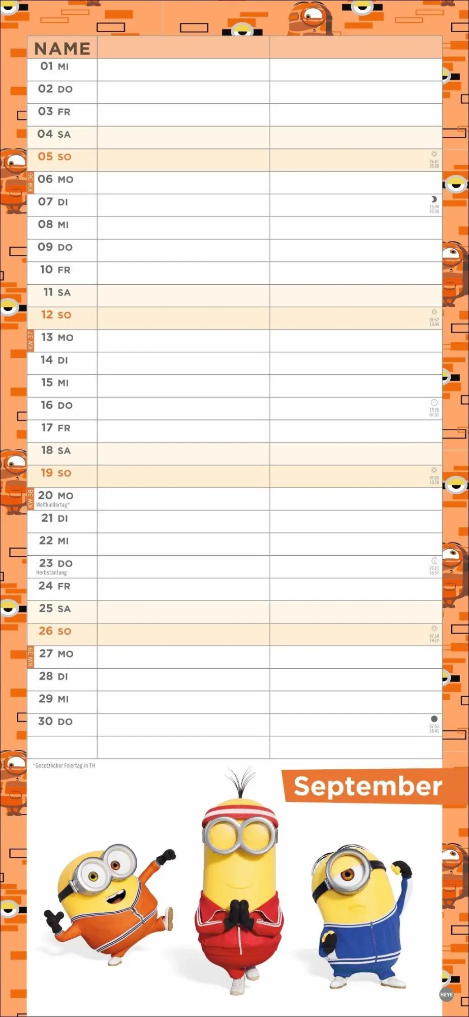 Bild: 9783756415953 | Minions Planer für zwei 2027 | Kalender | Familienplaner Athesia
