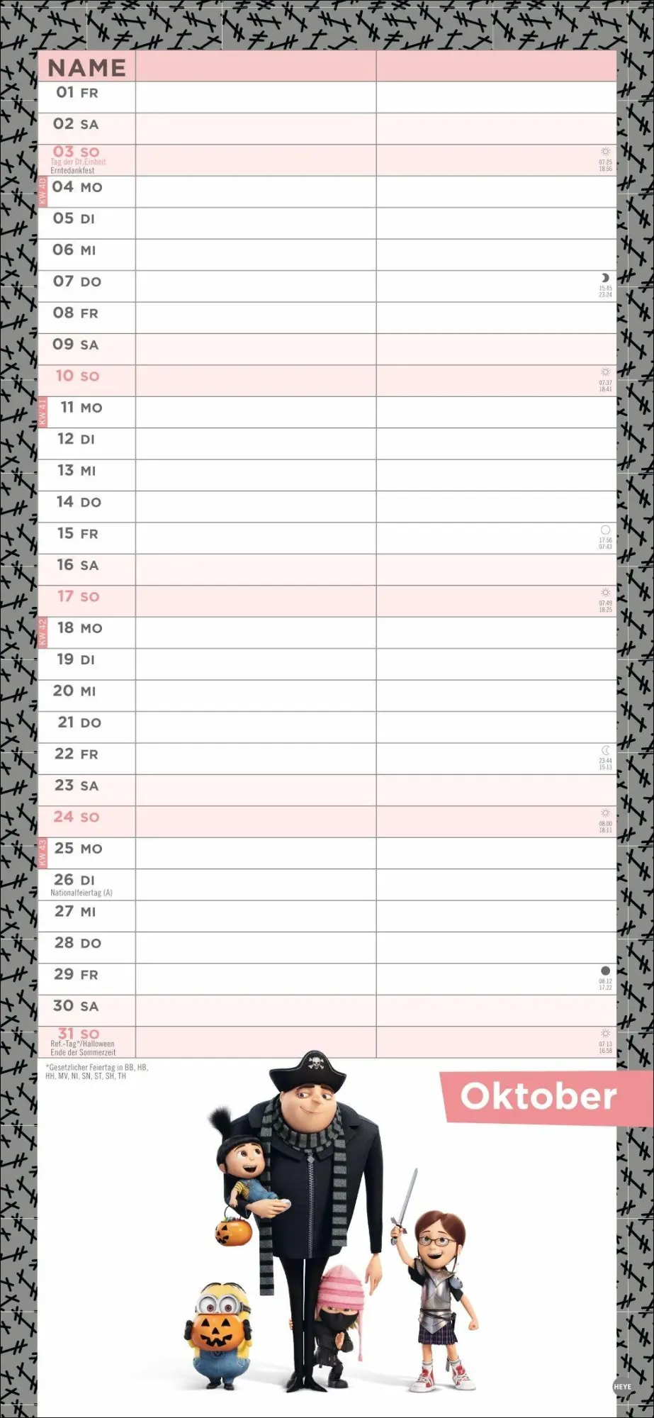 Bild: 9783756415953 | Minions Planer für zwei 2027 | Kalender | Familienplaner Athesia