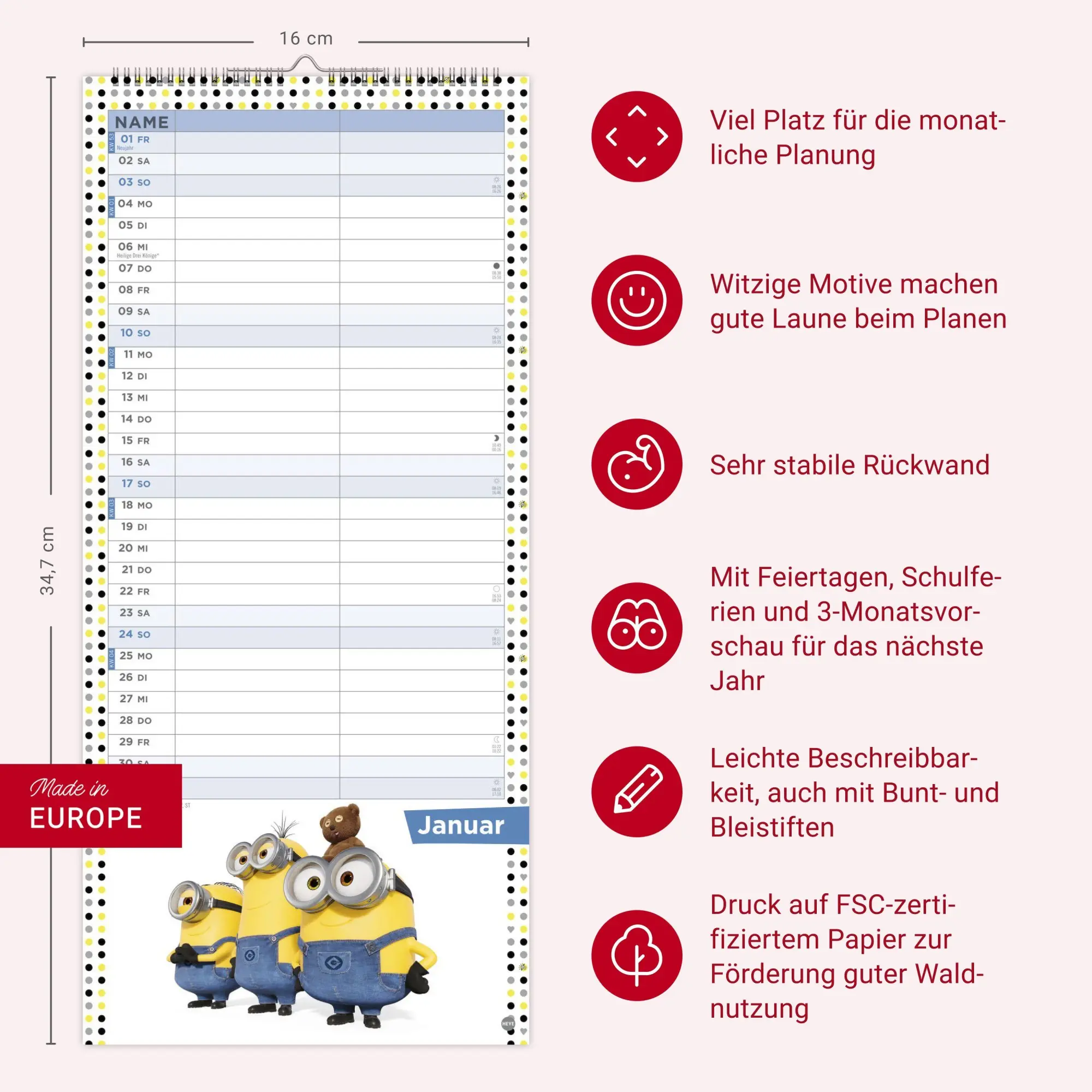 Bild: 9783756415953 | Minions Planer für zwei 2027 | Kalender | Familienplaner Athesia