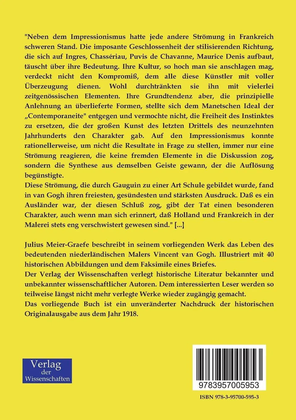 Rückseite: 9783957005953 | Vincent van Gogh | Julius Meier-Graefe | Taschenbuch | 92 S. | Deutsch
