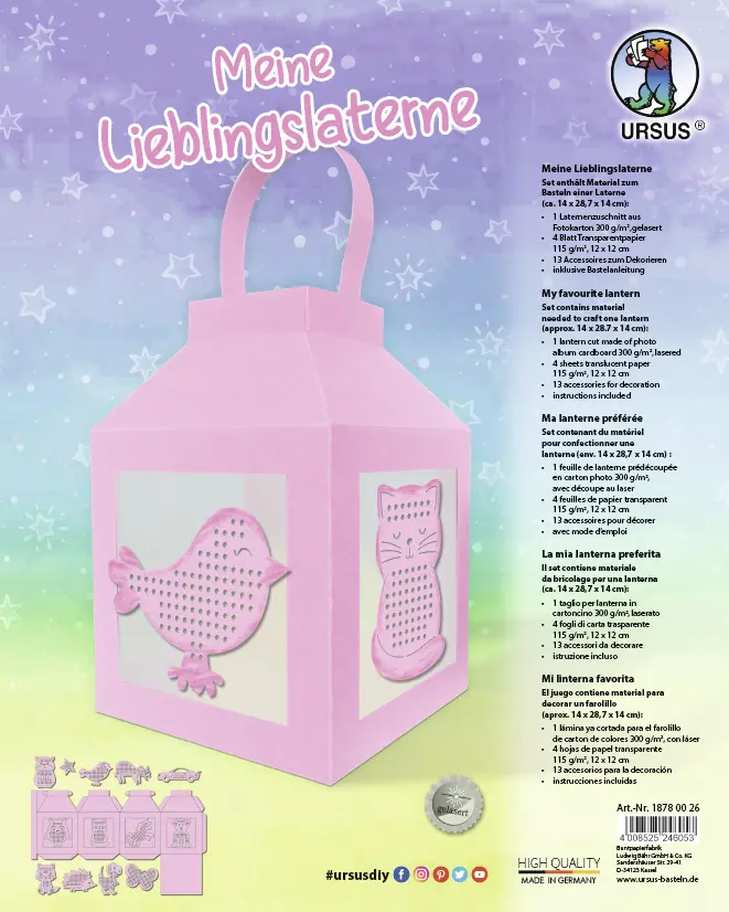 URSUS Meine Lieblingslaterne, pink