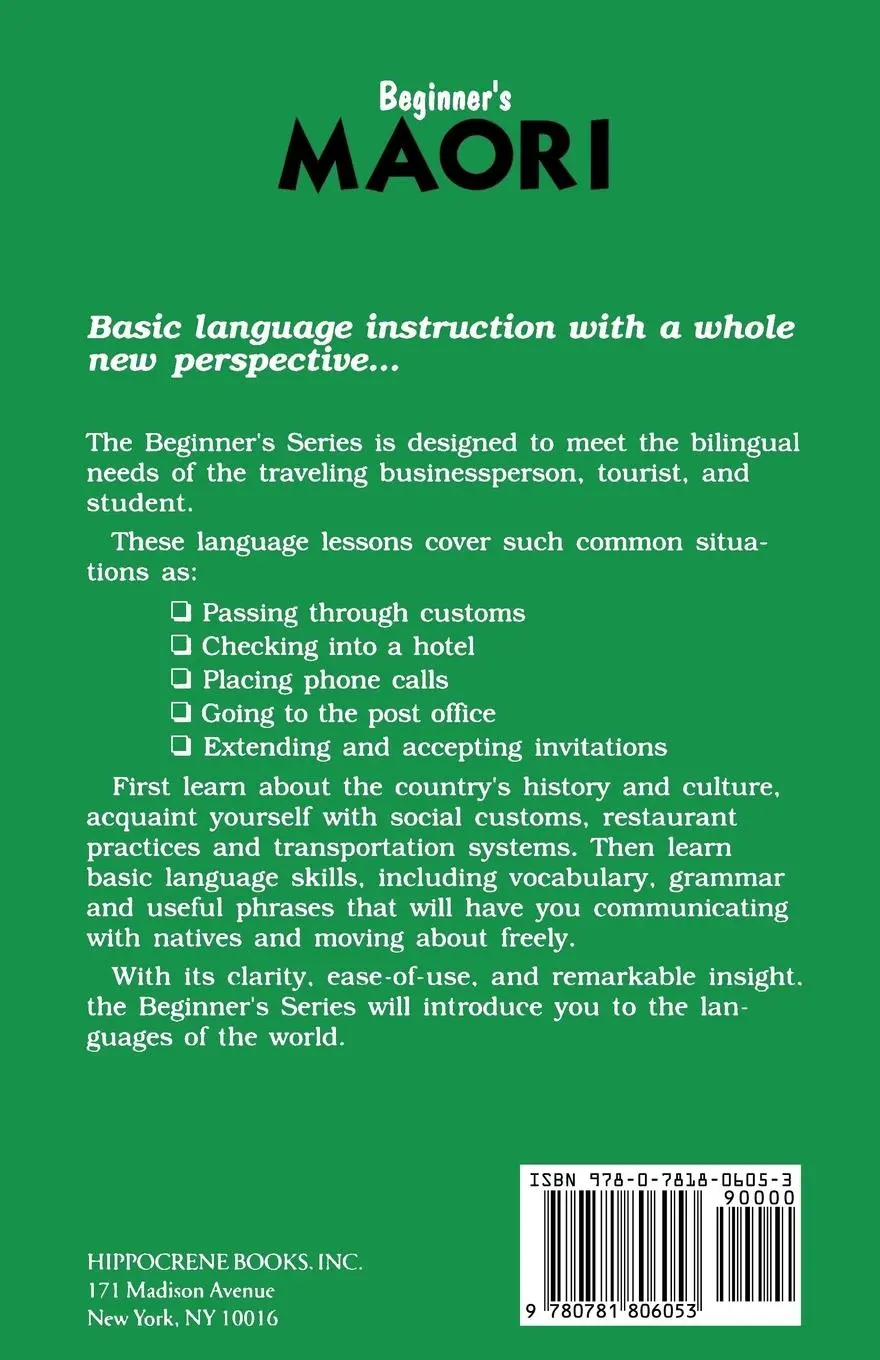 Rückseite: 9780781806053 | Beginner's Maori | K T Harawira | Taschenbuch | Englisch | 1997