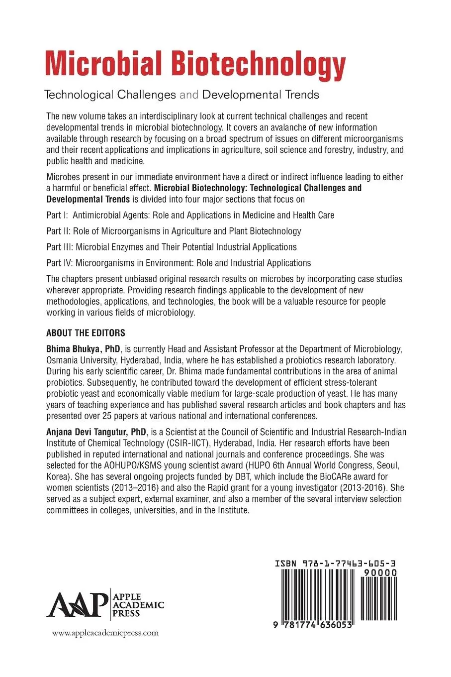 Rückseite: 9781774636053 | Microbial Biotechnology | Bhima Bhukya (u. a.) | Taschenbuch | 2021