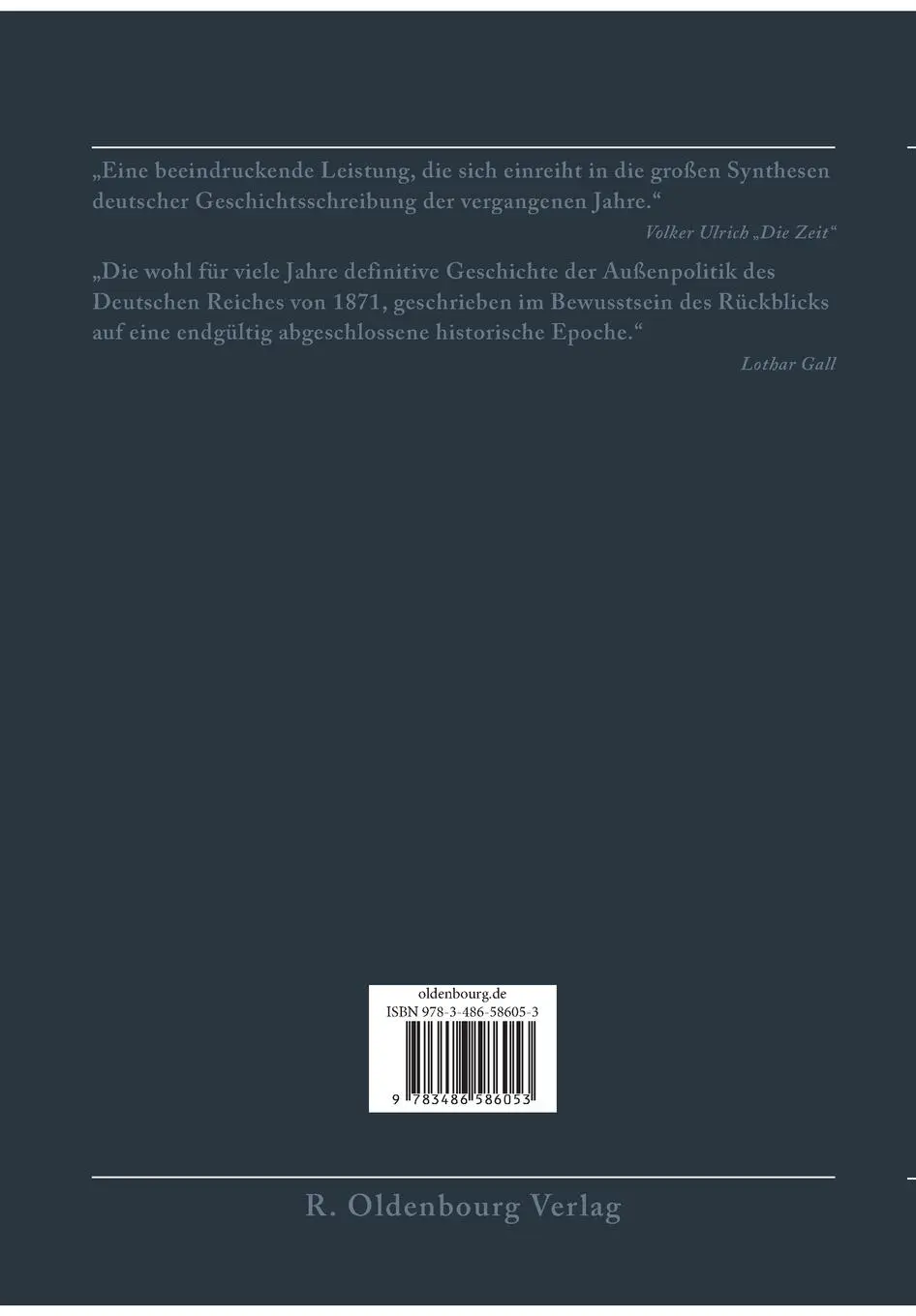 Rückseite: 9783486586053 | Das vergangene Reich | Klaus Hildebrand | Taschenbuch | VIII | Deutsch