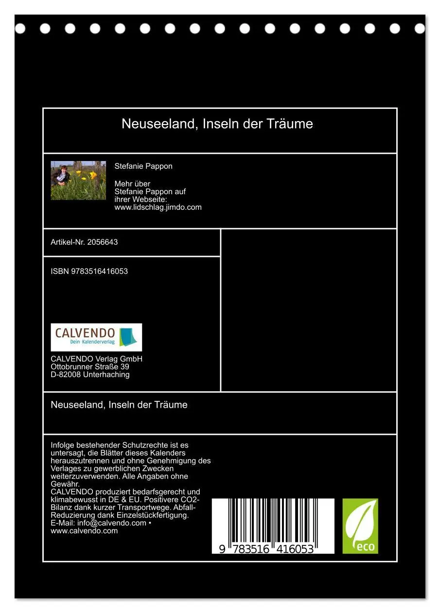 Bild: 9783516416053 | Neuseeland, Inseln der Träume (Tischkalender 2026 DIN A5 hoch),...