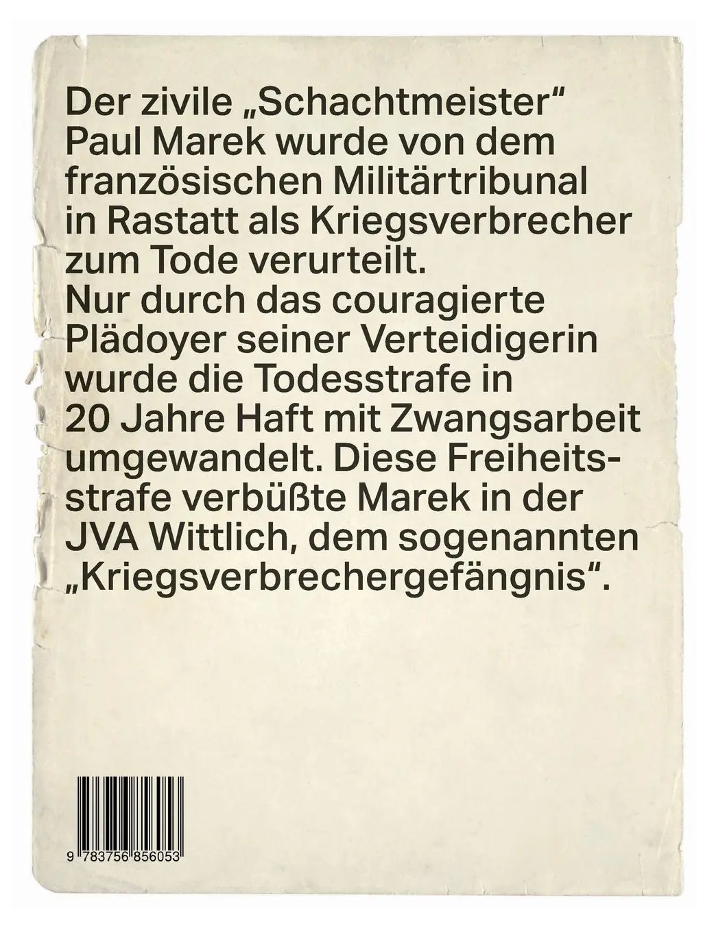Rückseite: 9783756856053 | Paul Marek: Nr.15 im Rastatter Kriegsverbrecherprozess 1946/47 | Buch