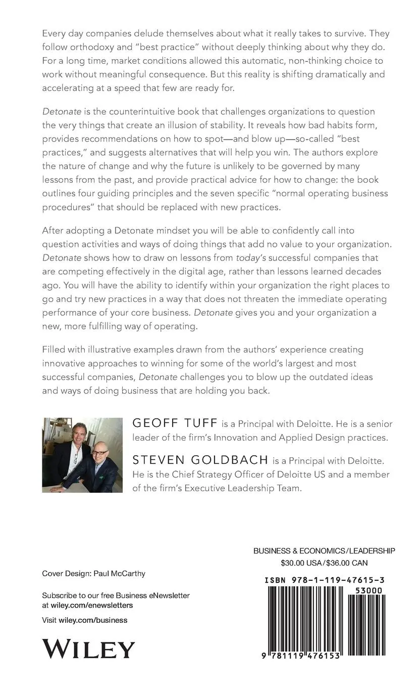 Rückseite: 9781119476153 | Detonate | Geoff Tuff (u. a.) | Buch | 224 S. | Englisch | 2018
