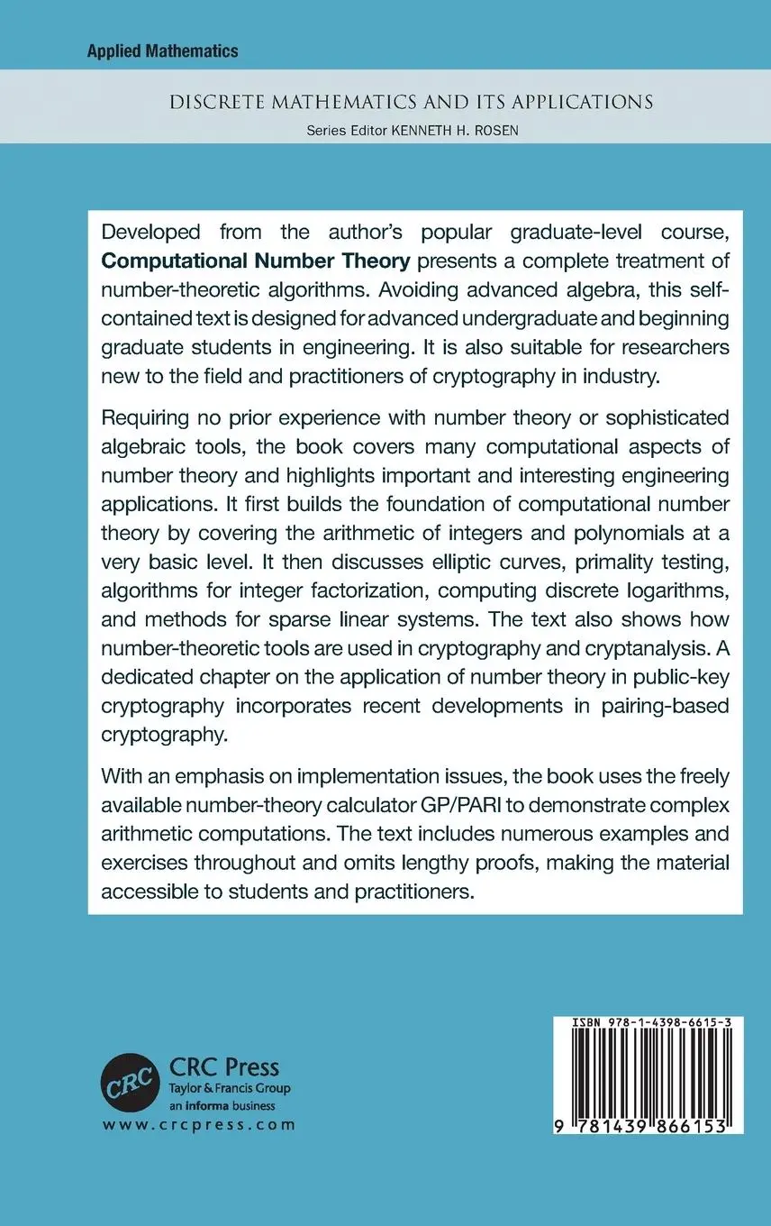 Rückseite: 9781439866153 | Computational Number Theory | Abhijit Das | Buch | Englisch | 2013