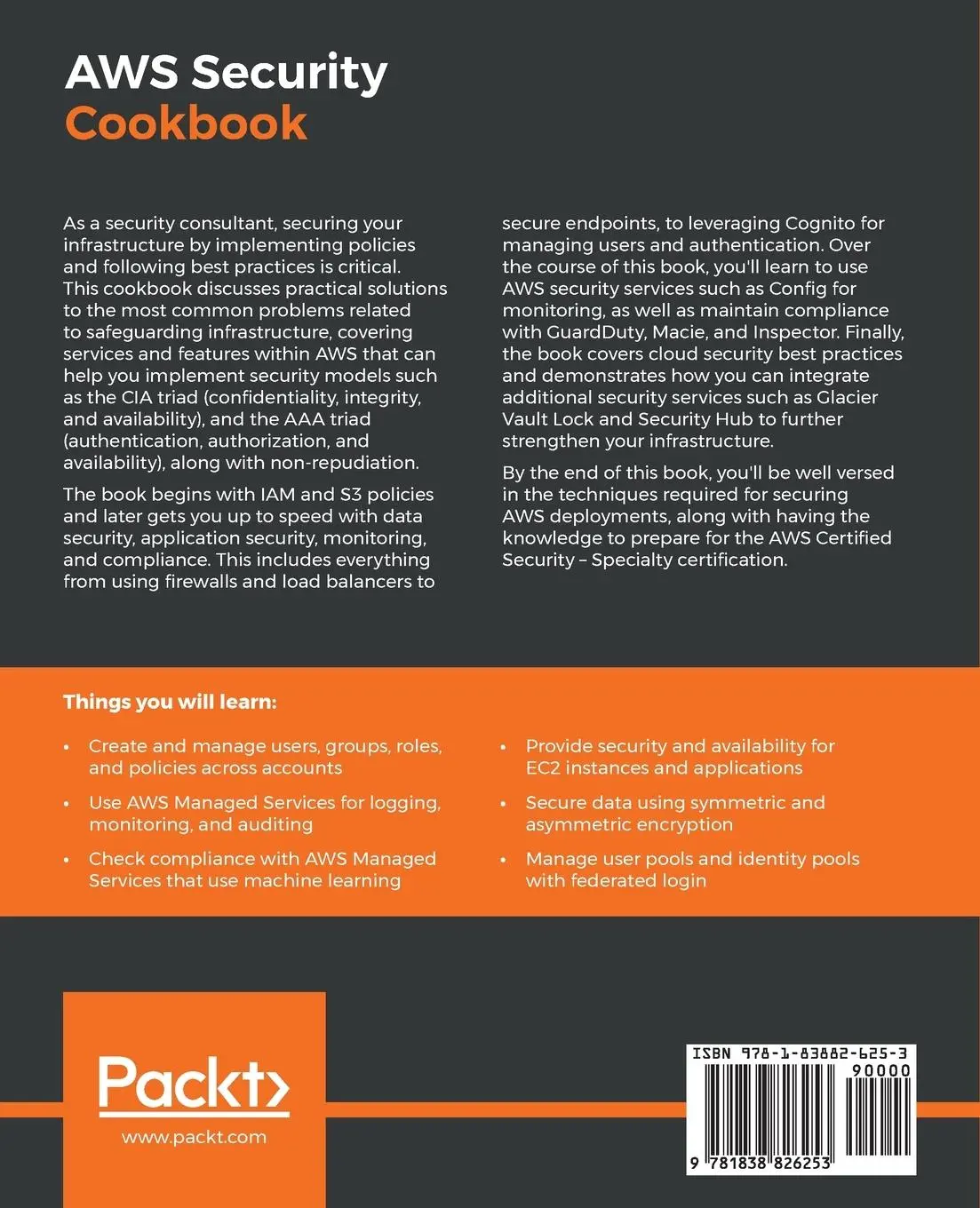 Rückseite: 9781838826253 | AWS Security Cookbook | Heartin Kanikathottu | Taschenbuch | Englisch
