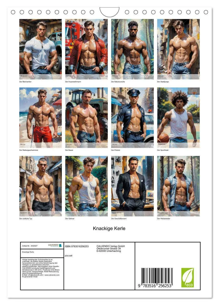Bild: 9783516256253 | Knackige Kerle (Wandkalender 2026 DIN A4 hoch), CALVENDO...