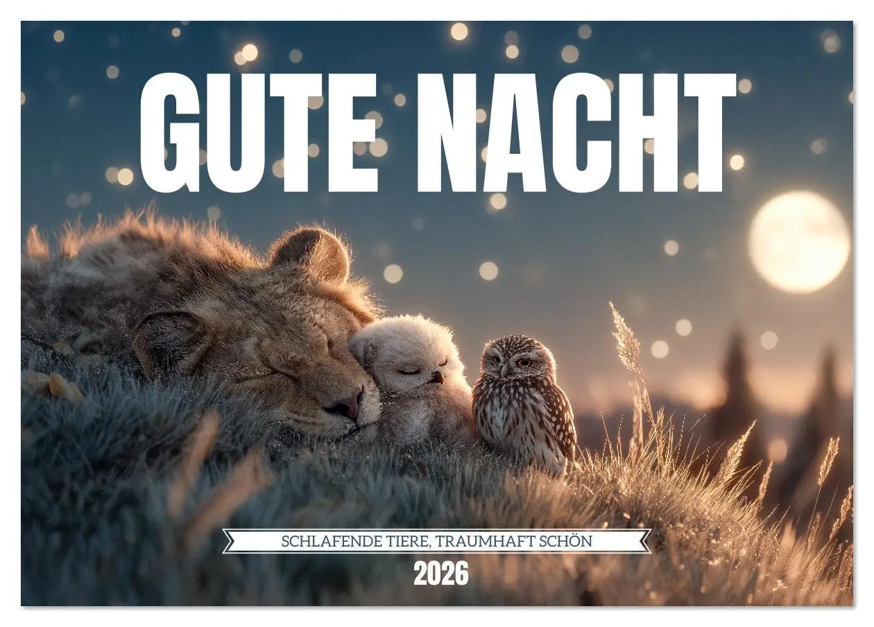 Cover: 9783516636253 | GUTE NACHT - Schlafende Tiere, traumhaft schön (Tischkalender 2026...
