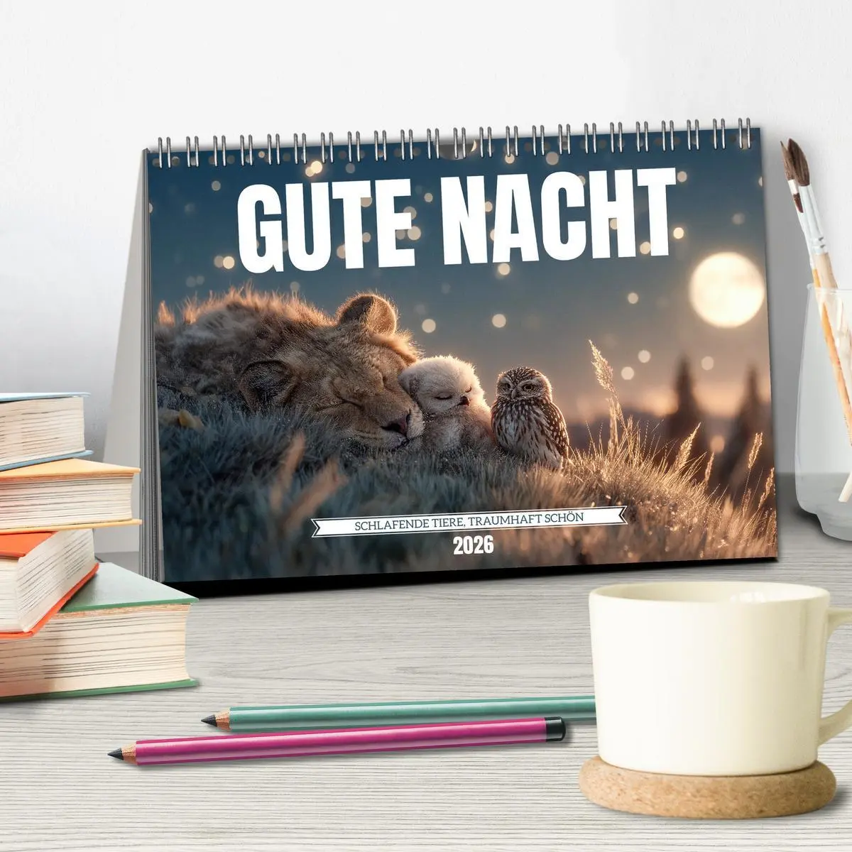 Bild: 9783516636253 | GUTE NACHT - Schlafende Tiere, traumhaft schön (Tischkalender 2026...
