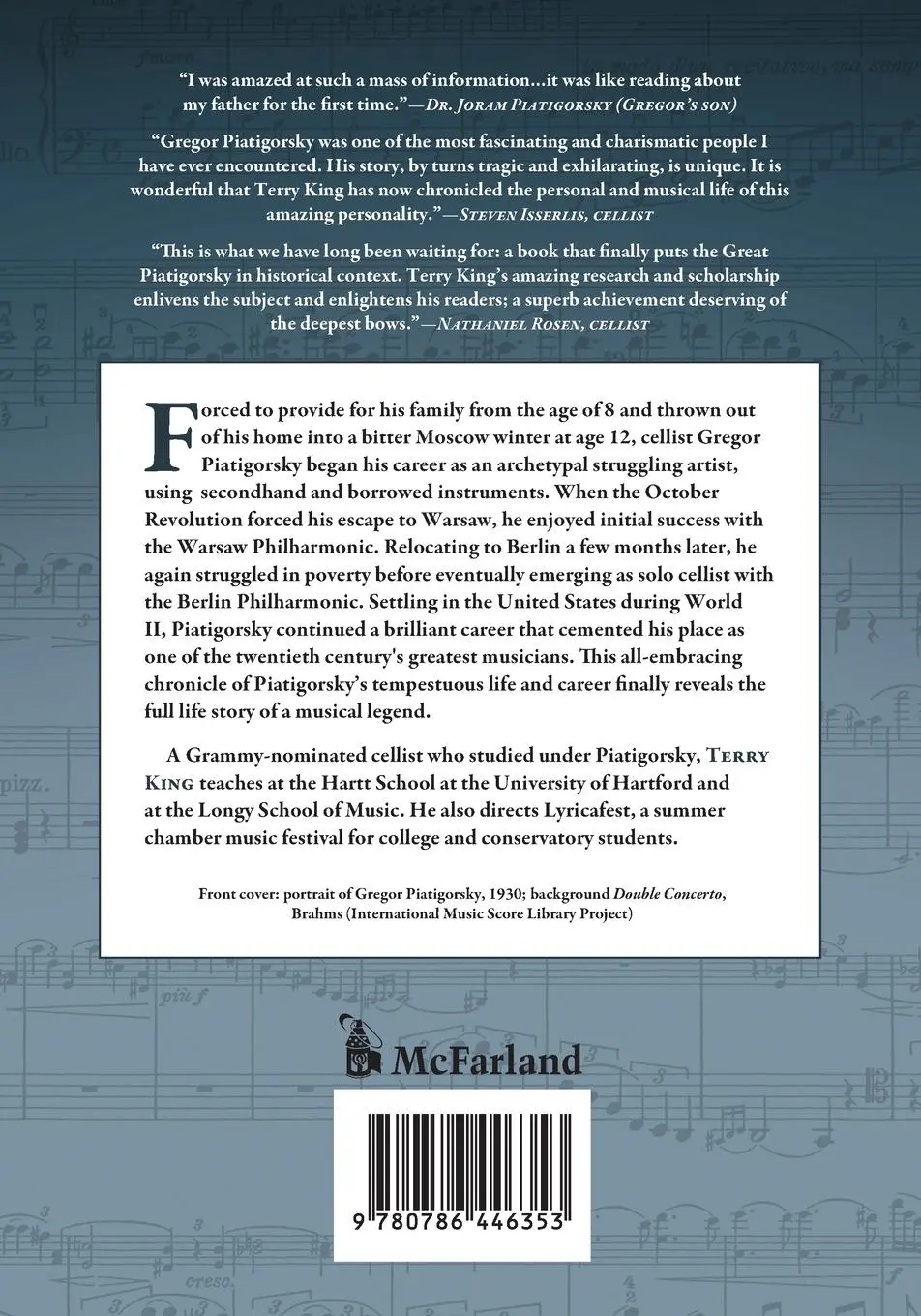 Rückseite: 9780786446353 | Gregor Piatigorsky | The Life and Career of the Virtuoso Cellist
