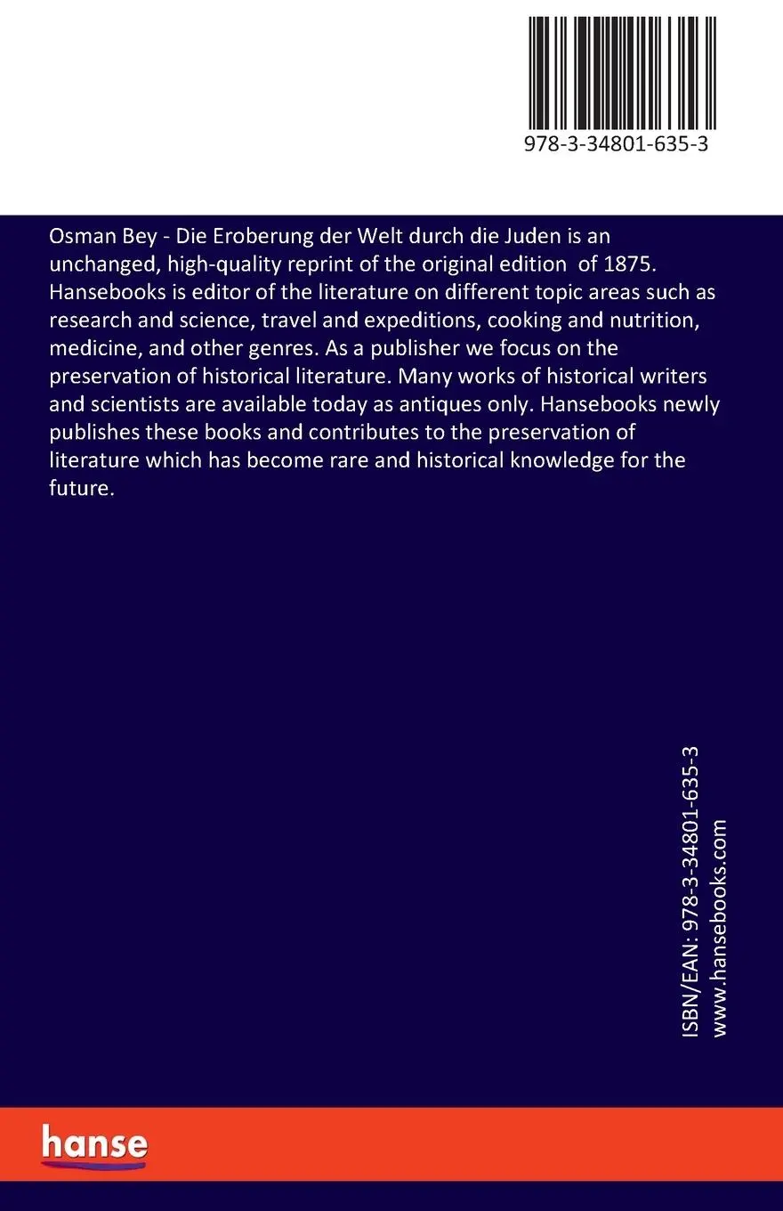 Rückseite: 9783348016353 | Osman Bey - Die Eroberung der Welt durch die Juden | Osman Bey | Buch