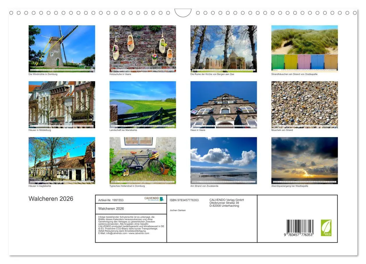 Bild: 9783457776353 | Walcheren 2026 (Wandkalender 2026 DIN A3 quer), CALVENDO...