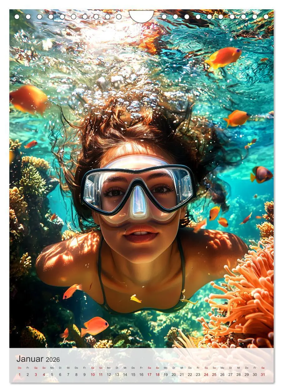 Bild: 9783516246353 | Diving Queens (Wandkalender 2026 DIN A4 hoch), CALVENDO Monatskalender