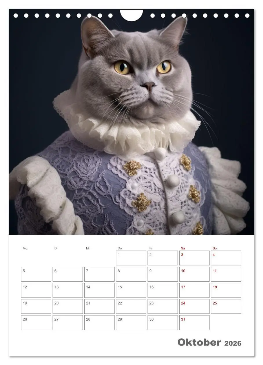 Bild: 9783516316353 | Royale Katzen Portraits (Wandkalender 2026 DIN A4 hoch), CALVENDO...