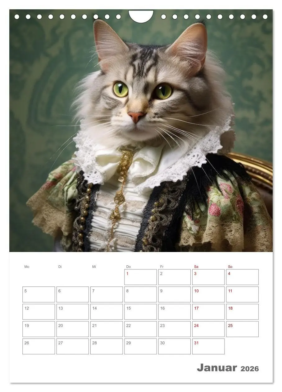 Bild: 9783516316353 | Royale Katzen Portraits (Wandkalender 2026 DIN A4 hoch), CALVENDO...