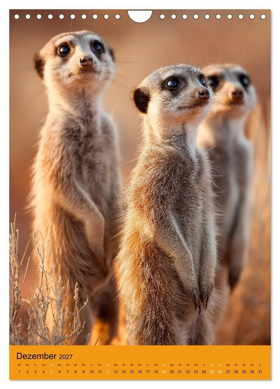 Bild: 9783516866353 | Die Erdmännchen Familie - Kalender der niedlichen Tiere...