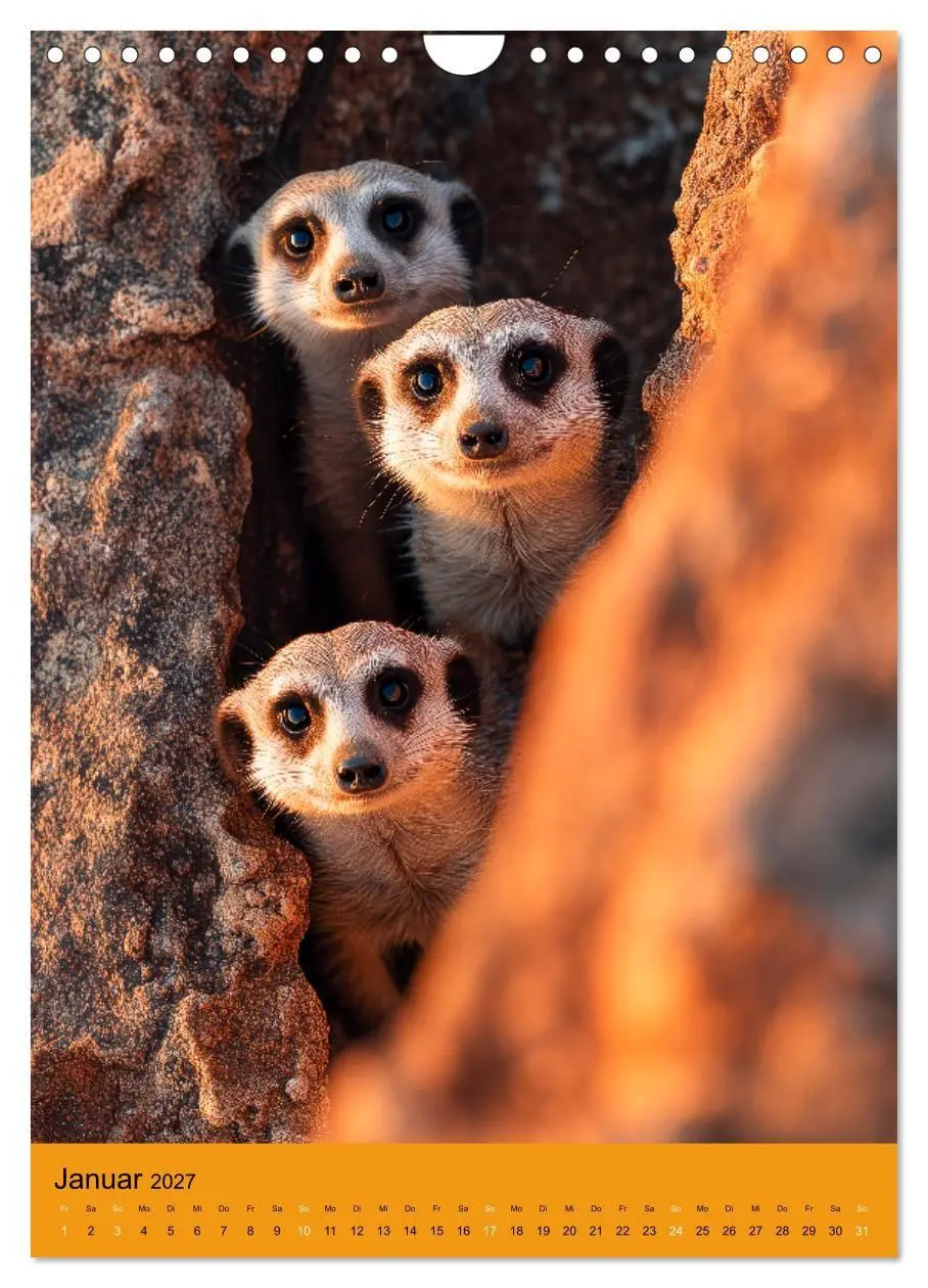 Bild: 9783516866353 | Die Erdmännchen Familie - Kalender der niedlichen Tiere...
