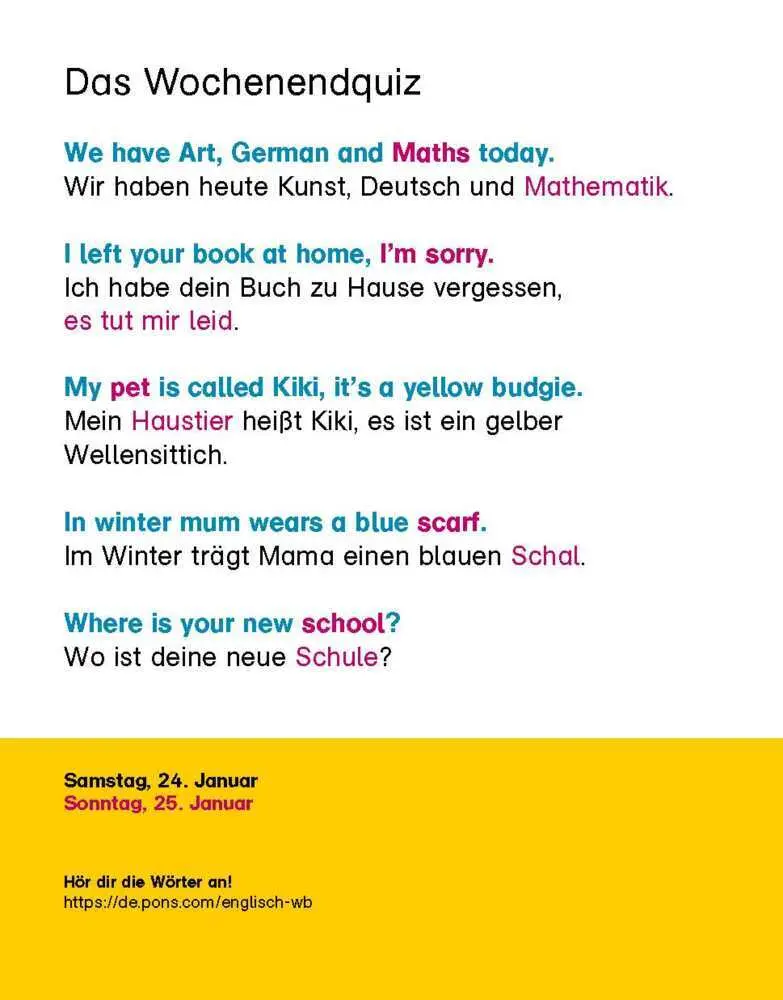 Bild: 9783125636453 | Langenscheidt Kinderkalender Englisch 2026 | Tagesabreißkalender