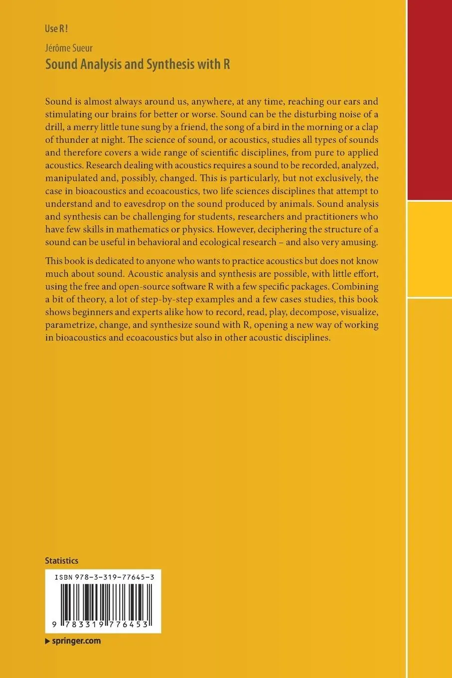 Rückseite: 9783319776453 | Sound Analysis and Synthesis with R | Jérôme Sueur | Taschenbuch | lv