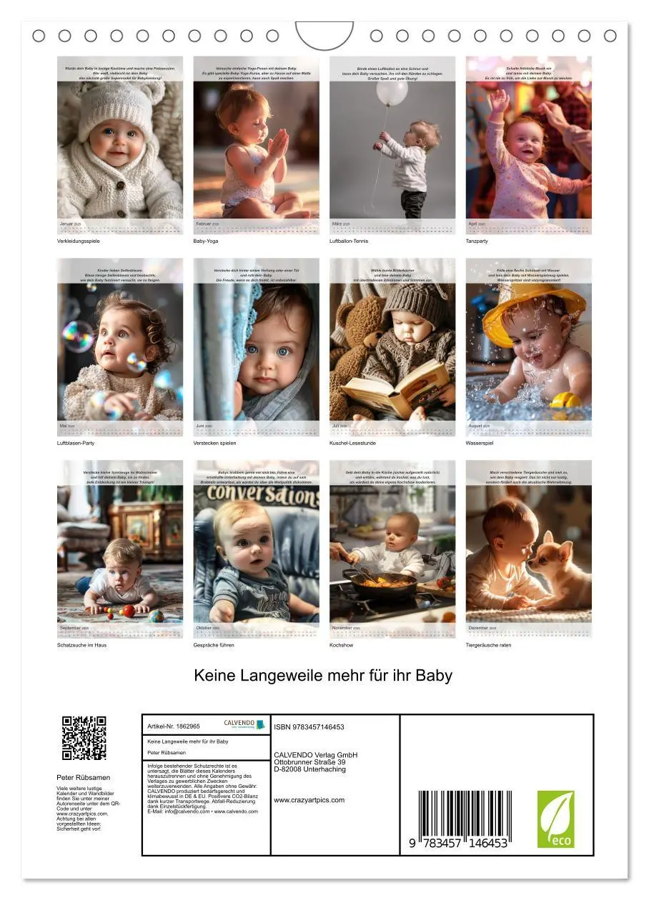 Bild: 9783457146453 | Keine Langeweile mehr für ihr Baby (Wandkalender 2025 DIN A4 hoch),...