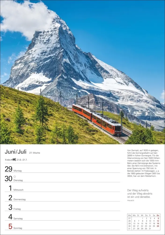 Bild: 9783840036453 | Eisenbahnen Wochenplaner 2026 - 53 faszinierende Fotografien | Schramm