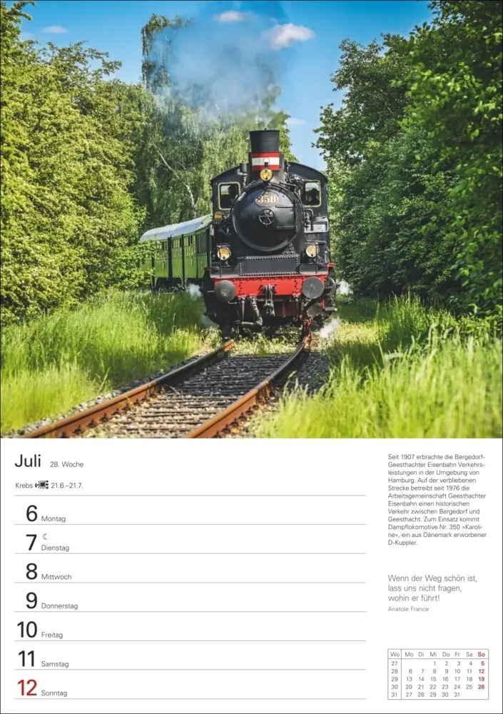 Bild: 9783840036453 | Eisenbahnen Wochenplaner 2026 - 53 faszinierende Fotografien | Schramm