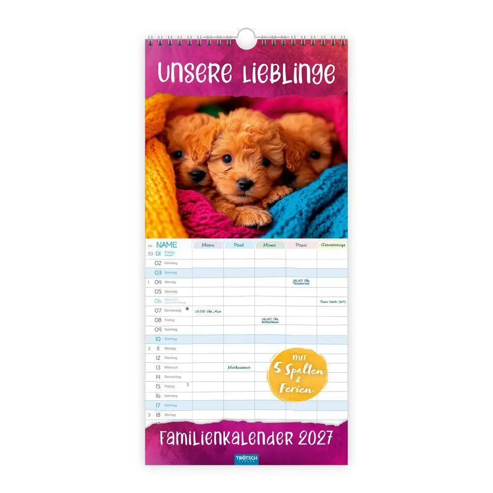 Cover: 9783988026453 | TRÖTSCH - Familienkalender Unsere Lieblinge 2027 | Wandkalender | KG