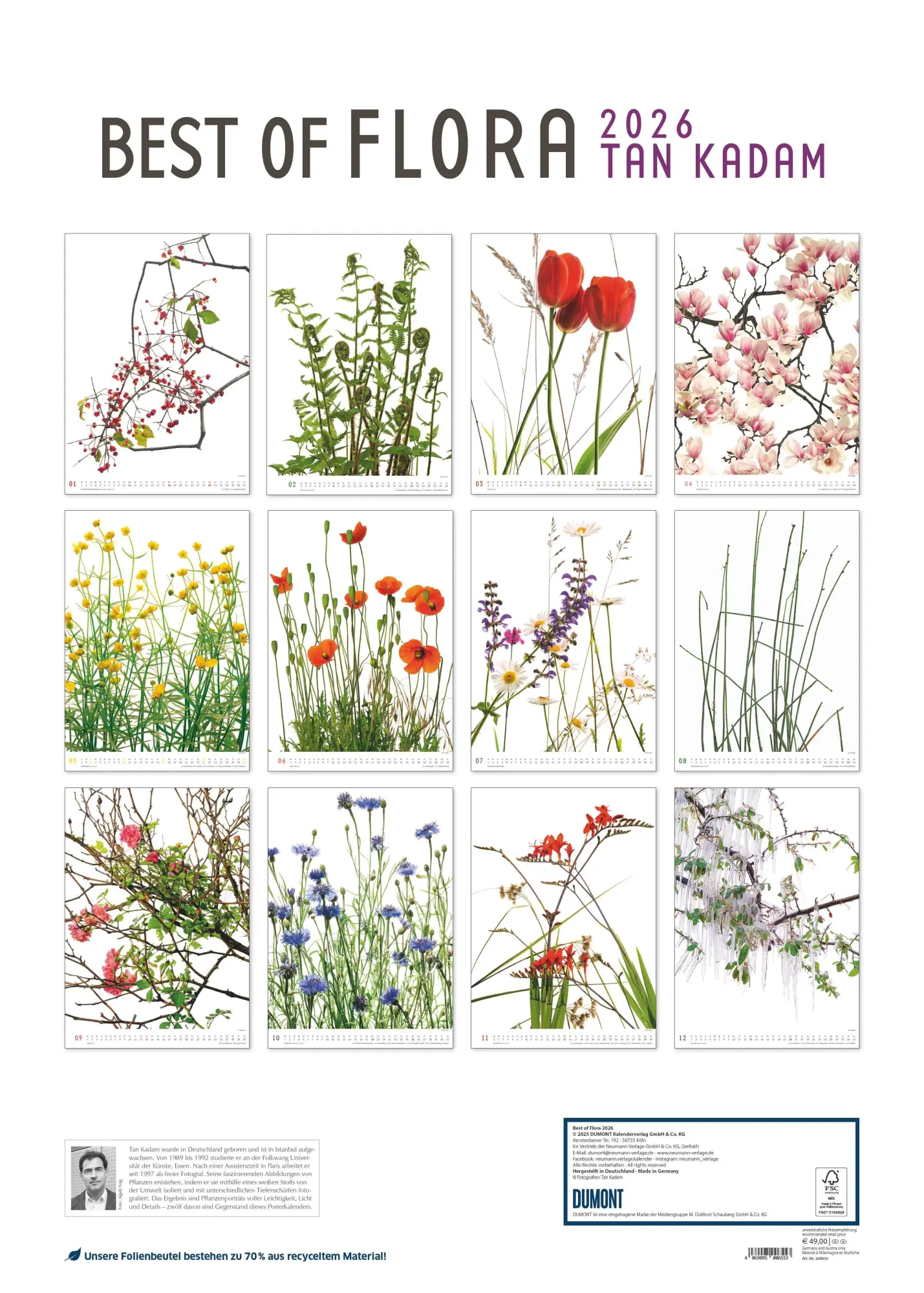 Bild: 4069095006553 | Best of Flora 2026 - Blumen-Kalender von DUMONT- Foto-Kunst von Tan...