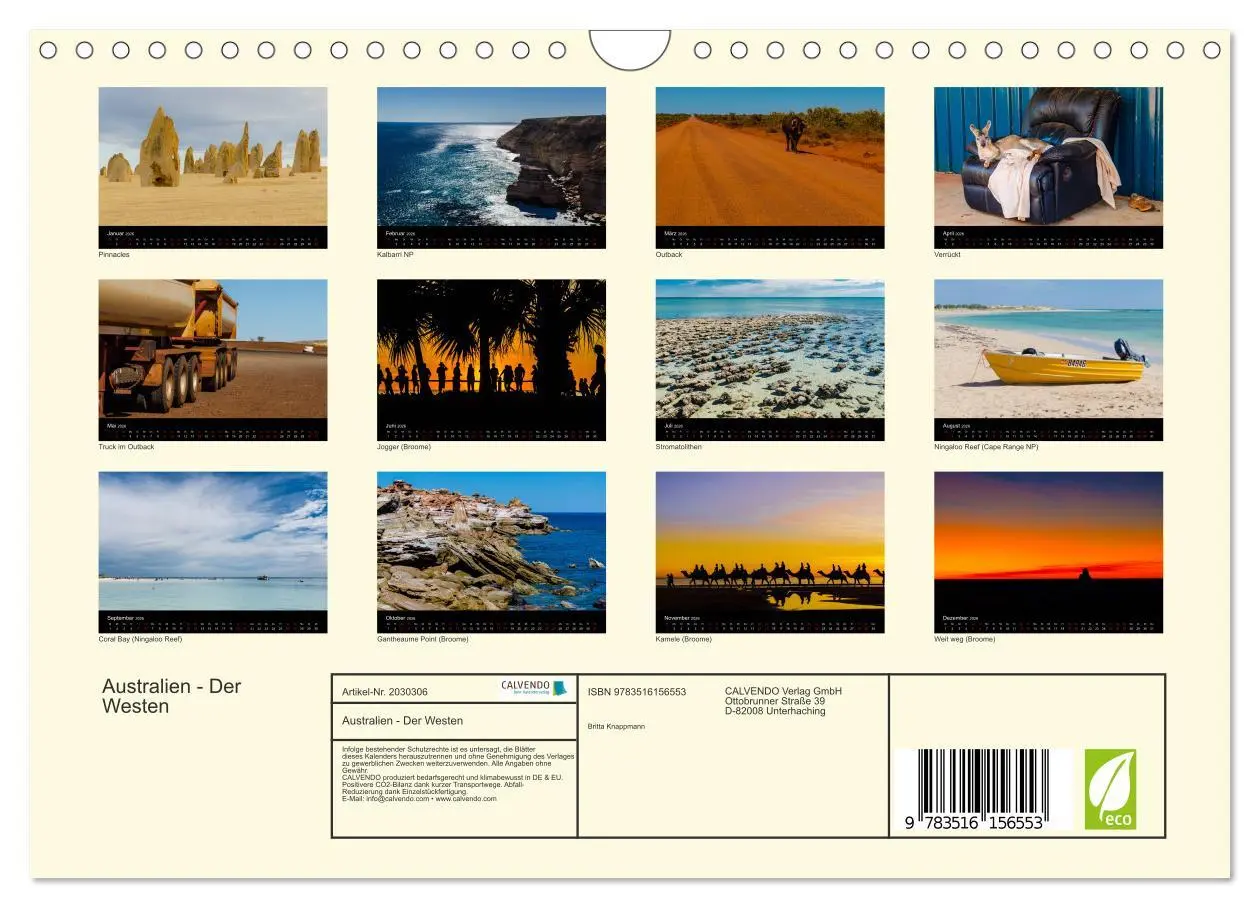 Bild: 9783516156553 | Australien - Der Westen (Wandkalender 2026 DIN A4 quer), CALVENDO...