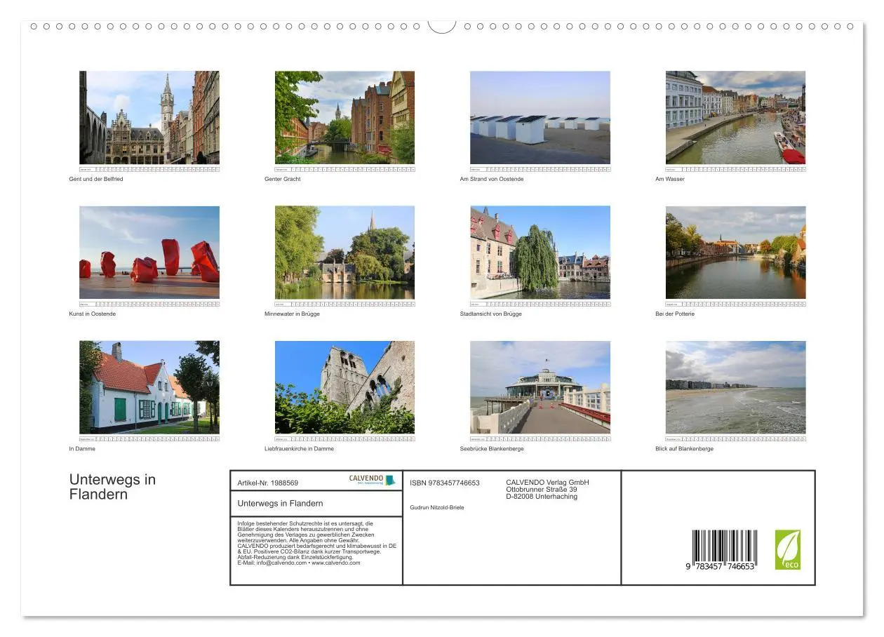 Bild: 9783457746653 | Unterwegs in Flandern (hochwertiger Premium Wandkalender 2026 DIN...