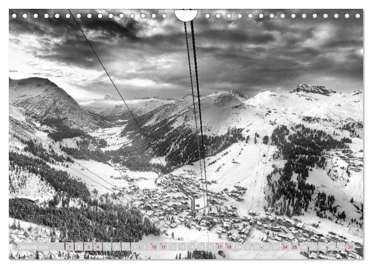 Bild: 9783457816653 | Arlberg black and white (Wandkalender 2026 DIN A4 quer), CALVENDO...