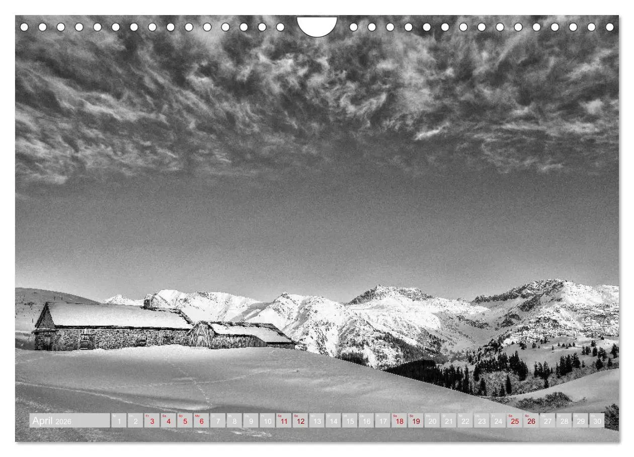 Bild: 9783457816653 | Arlberg black and white (Wandkalender 2026 DIN A4 quer), CALVENDO...