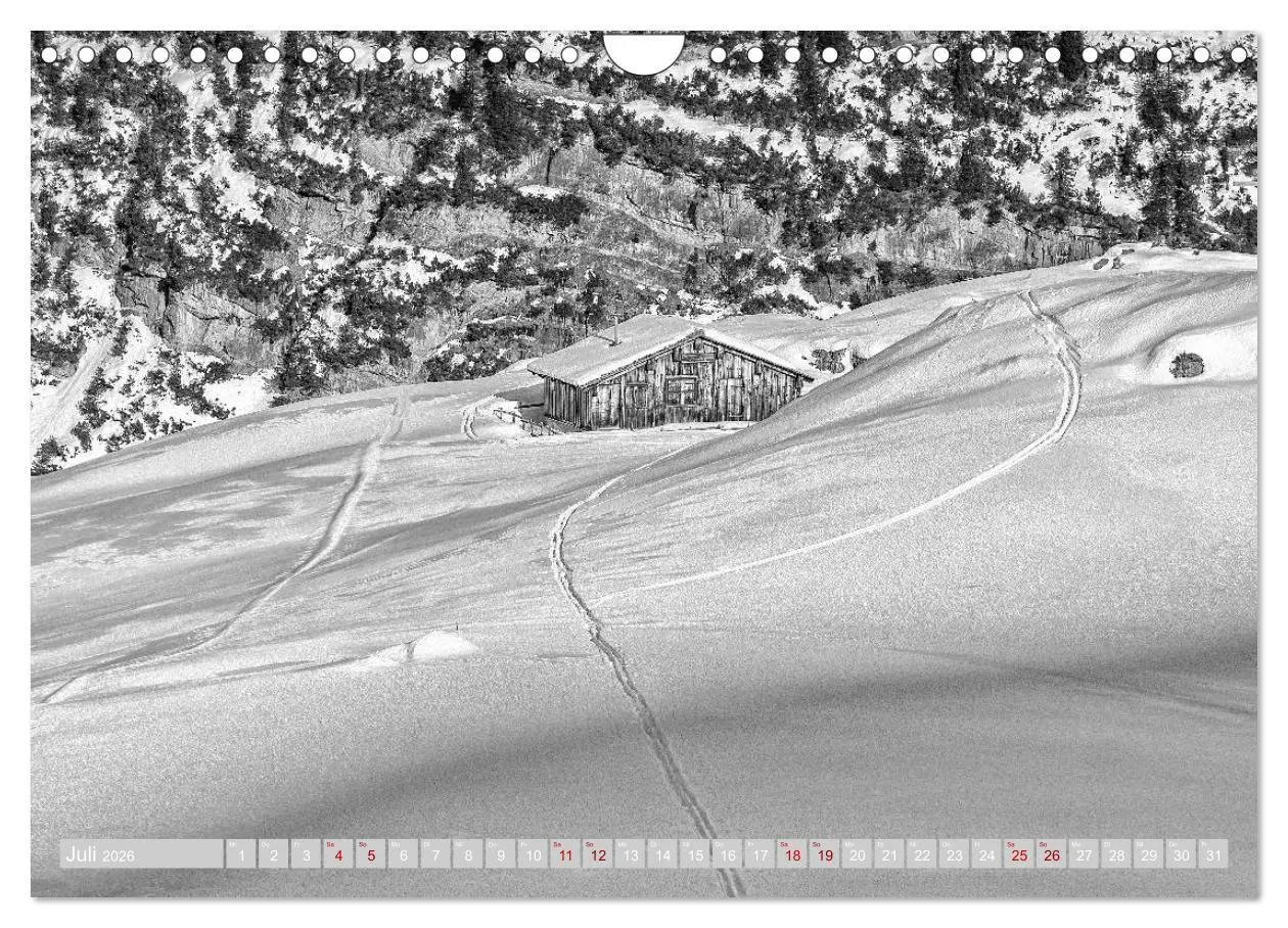 Bild: 9783457816653 | Arlberg black and white (Wandkalender 2026 DIN A4 quer), CALVENDO...