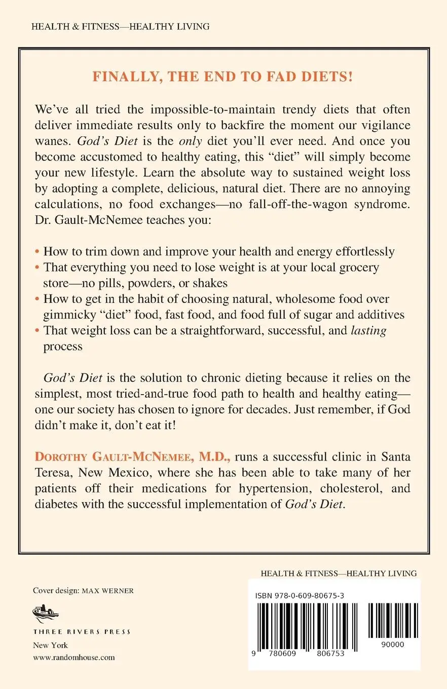 Rückseite: 9780609806753 | God's Diet | Dorothy Gault-McNemee | Taschenbuch | Englisch | 2000