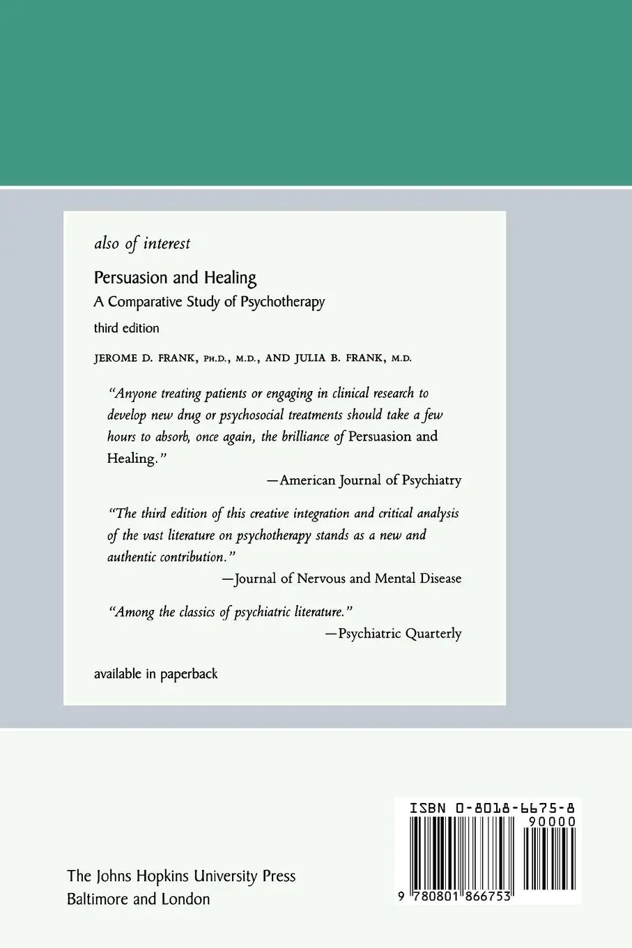 Rückseite: 9780801866753 | The Powerful Placebo | From Ancient Priest to Modern Physician | Buch