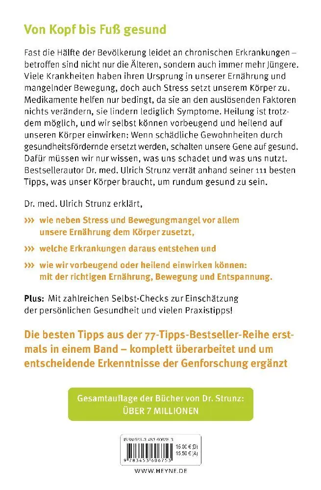 Bild: 9783453606753 | 111 Tipps für einen gesunden Körper | Ulrich Strunz | Taschenbuch