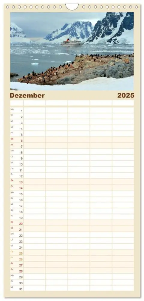 Bild: 9783457116753 | Familienplaner 2025 - Im Reich der Pinguine mit 5 Spalten...