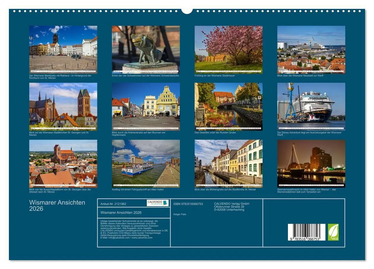 Bild: 9783516066753 | Wismarer Ansichten 2026 (hochwertiger Premium Wandkalender 2026 DIN...