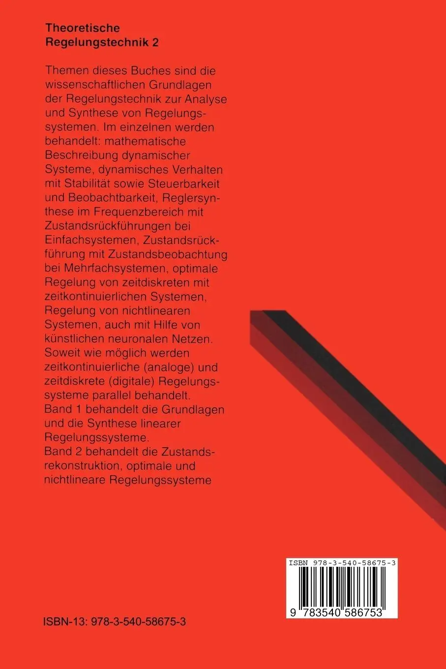 Rückseite: 9783540586753 | Theoretische Regelungstechnik 2 | Günter Ludyk | Taschenbuch | x