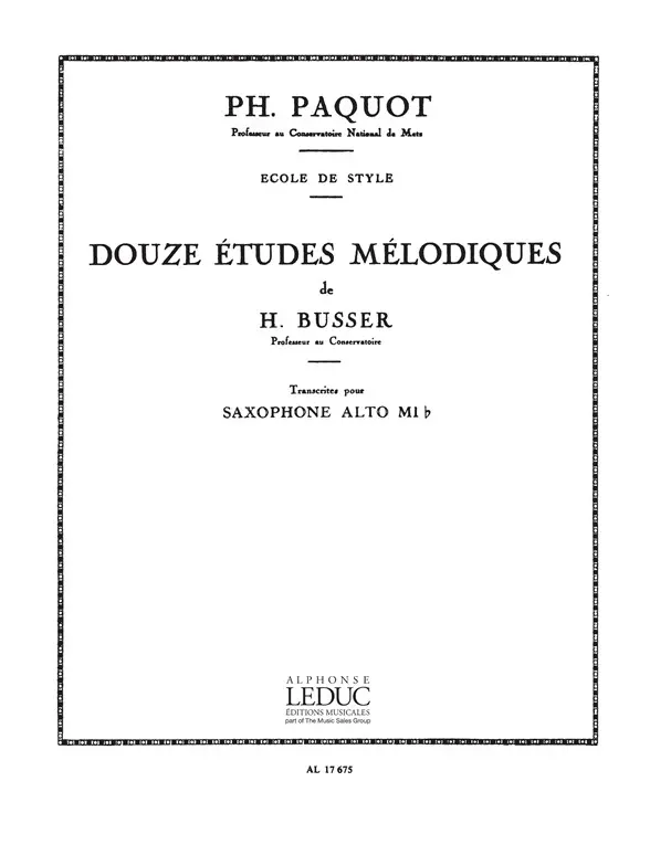 Cover: 9790046176753 | 12 Etudes Melodiques | Henri Büsser | Buch | Alphonse Leduc