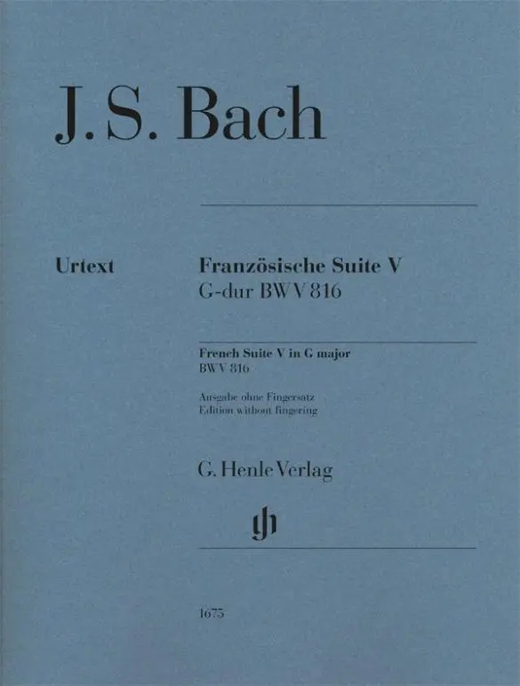 Cover: 9790201816753 | Bach, Johann Sebastian - Französische Suite V G-dur BWV 816 | Bach